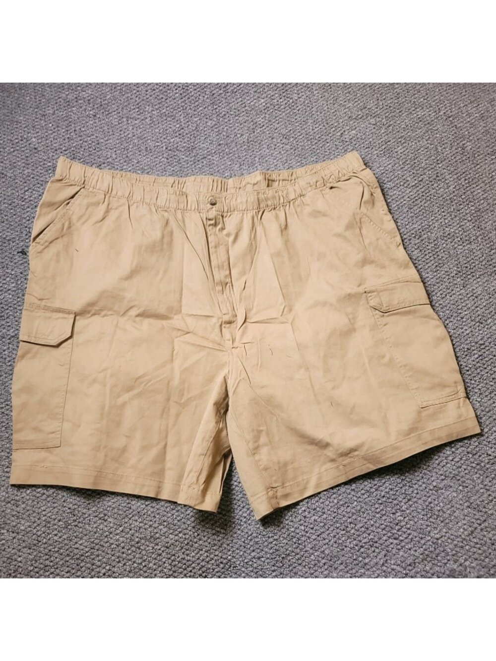KingSize Cargo Shorts Mens 3XL Big Tall Khaki Elastic LL Chino y2K Beige